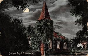 Broadalbin New York~Episcopal Chapel @ Night~Vines All Over Building~1909 PC