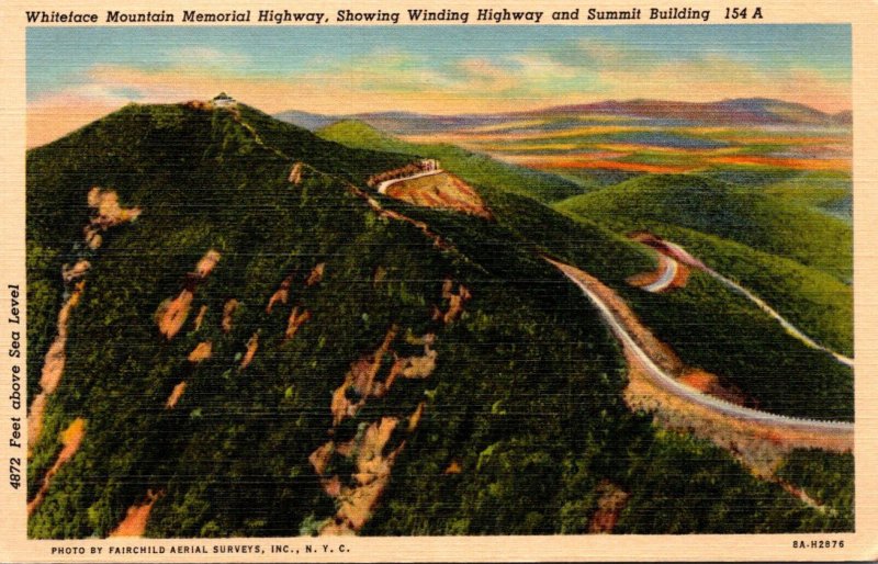 New York Adirondacks Whiteface Mountain Memorial Highway Showing Winding High...