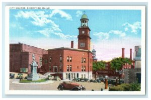 1918 City Square, Biddeford, Maine ME Unposted Antique Postcard 