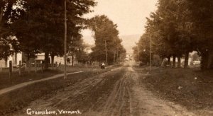 RPPC Real Photo Postcard - Dirt Road  Greensboro, Vermont c1910