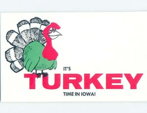 Pre-1980 Postcard Ad IOWA TURKEY - FARM BUREAU state of Iowa HM4426