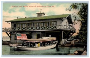 1914 Soldier's And Sailor's Boat And Boat House Erie Pennsylvania PA Postcard