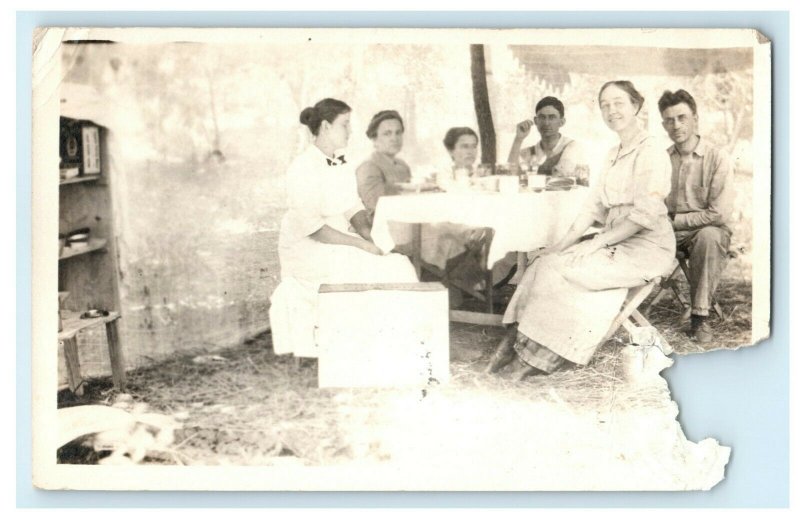 1912 Camping Outing Wichita Kansas KS Posted Antique RPPC Photo Postcard