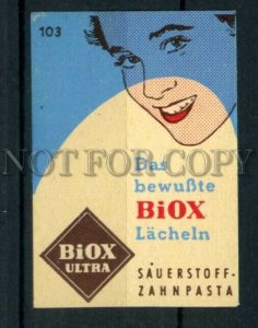 500529 BIOX ADVERTISING Vintage match label