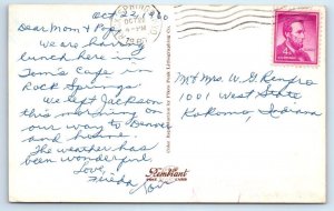 ROCK SPRINGS, WY Wyoming  TOM'S CAFE 1960 Sweetwater County Advertising Postcard