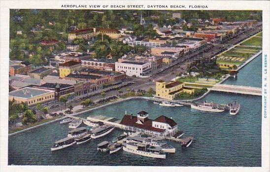 Florida Daytona Beach Aeroplane View Of Beach Street