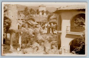 Acapulco Mexico Postcard Alvarez Garden View c1920’s JJ Pintos RPPC Photo
