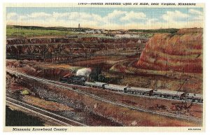 Mesabi Mountain Open Pit Mine, near Virginia, Minnesota Railway Postcard