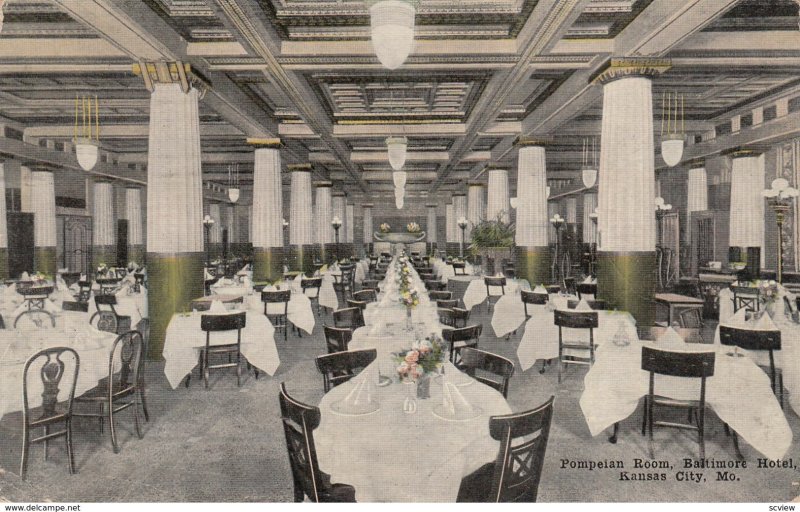 KANSAS CITY , Missouri, 1920 ; Pompeian Room , Baltimore Hotel