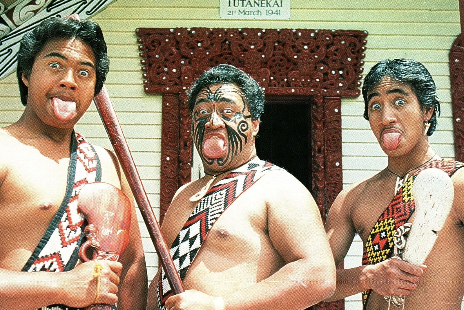 Vintage Continental Size Postcard Maori Warriors in Traditional ...