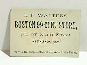 1880s Boston 99 Cent Store Child Playing Violin Pug Dog LF Walters Bethlehem PA