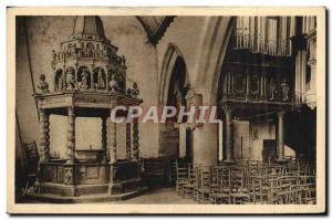 Postcard Old Finistere Brittany Lampaul The Baptist and organs