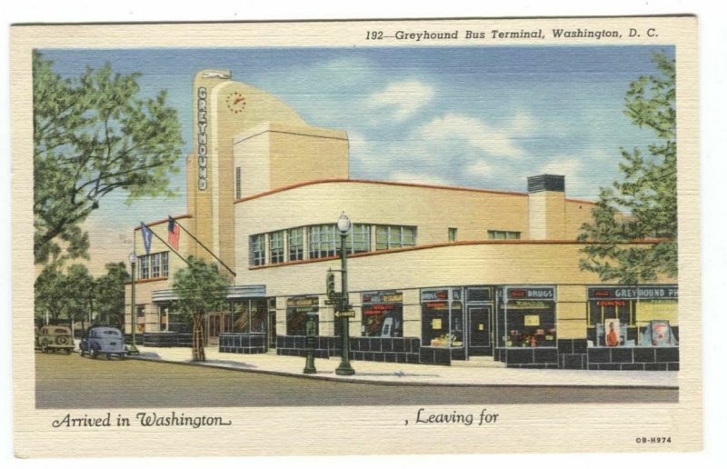 Postcard Greyhound Bus Terminal Washington DC