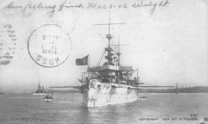 RPPC USS NEW YORK BATTLESHIP MILITARY ROTOGRAPH REAL PHOTO POSTCARD 1906