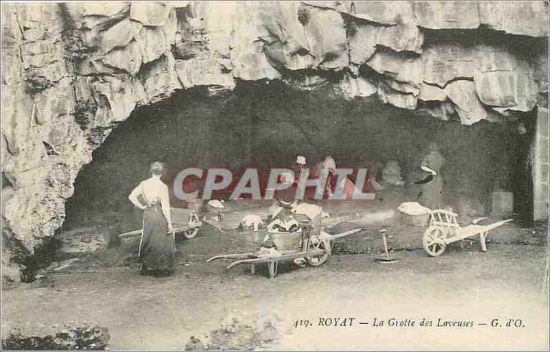 Old Postcard Royat The Cave of Washing Machine G O