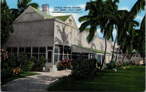 Vintage 1940's Little White House Key West Florida FL Unused Postcard