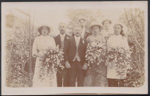 Genealogy Postcard - Ancestors Photo - Wedding Group Holding Flowers RS1729