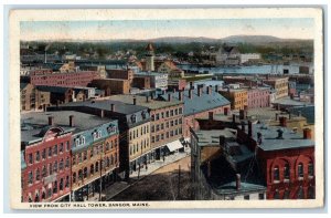 1920 View From City Hall Tower Exterior Building Bangor Maine Vintage Postcard