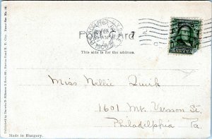 Nellie Name Art Undivided 1906 Postcard Quirk