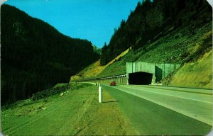 US Highway 10 Snoqualmie Pass Tunnel Washington WA Chrome Postcard