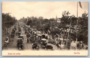 Sevilla   Spain  Paseo de Coches  Postcard