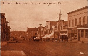 Third Avenue Prince Rupert BC British Columbia Unused Postcard H37