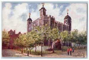 c1910 The Tower of London White Tower England Oilette Tuck Art Postcard