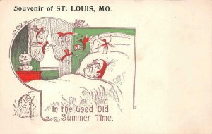 ST. LOUIS MISSOURI MOSQUITTOS FROG MUSIC SUMMER COMIC POSTCARD (c. 1905)