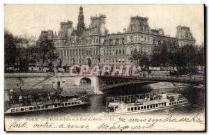 Paris - 4 - L & # 39Hotel City and the Bridge D & # 39Arcole - - Old Postcard