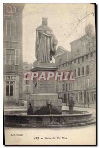 Postcard Old King Rene Aix Statue