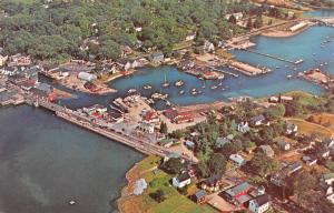 KENNEBUNKPORT, ME  Maine   AERIAL VIEW Business Center, Homes & Boats   Postcard