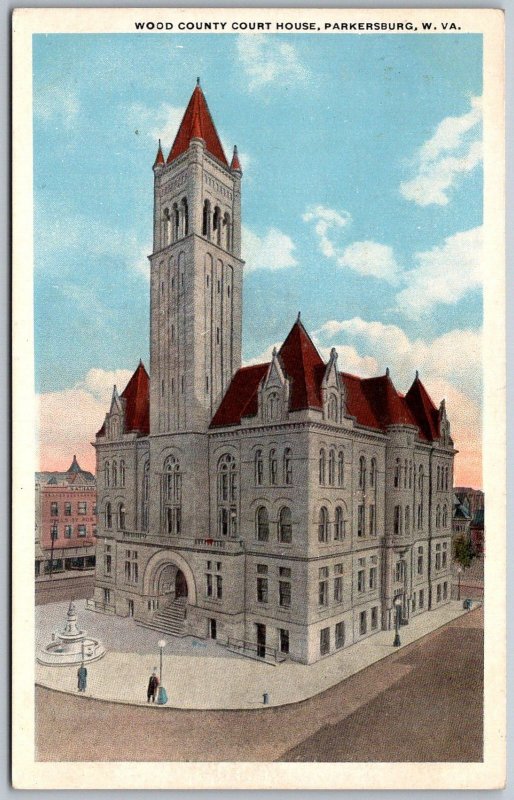 Parkersburg West Virginia 1930s Postcard Wood County Court House