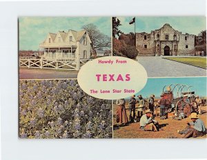 Postcard Texas Attractions Howdy from Texas The Lone Star State USA