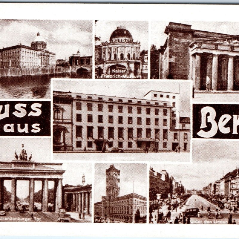 c1910s Berlin, Germany Greetings from Gruss aus PC Multi View Brandenburger A323