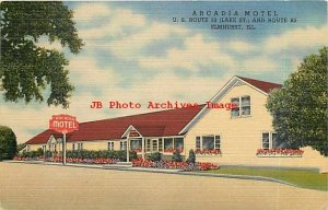 IL, Elmhurst, Illinois, Arcadia Motel, Highways 20 & 83, Curteich