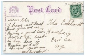 1910 Steamer Smoke Bathing Scene, Fort Erie Beach Fort Erie Canada Postcard