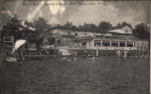 Sackett Lake New York NY Laurel's Country Club Water Sports Vintage Postcard