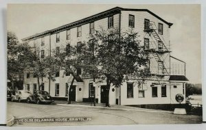 Bristol Pa Ye Olde Delaware House 1930's 40's Vintage Cars Postcard M11