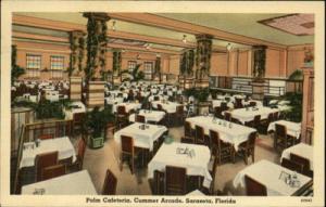 Sarasota FL Cummer Arcade Palm Cafeteria Interior Postcard