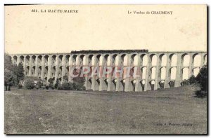 Old Postcard The High Marne Viaduct Chaumont Train