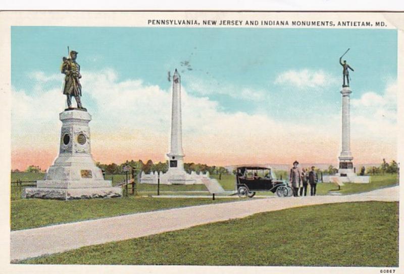 Maryland Antietam Pennsylvania New Jersey and Indiana Monuments 1949 Curteich