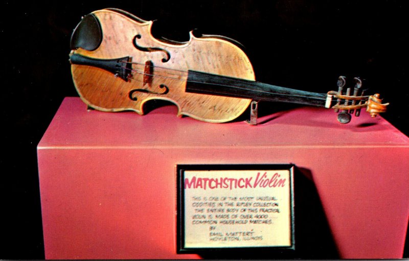 Florida St Augustine Ripley's Believe It Or Not Museum Matchstick Violin