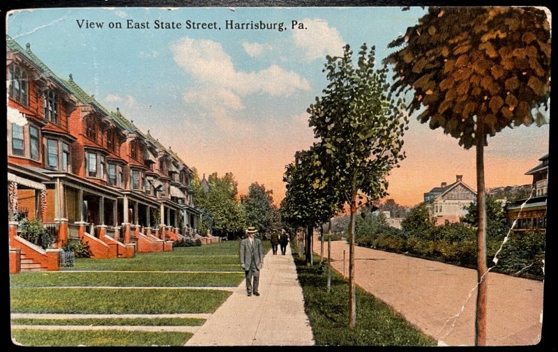 Vintage Postcard 1915 View on East State Street, Harrisburg, Pennsylvania (PA)