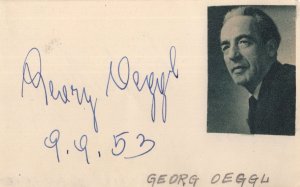 Georg Oeggl Else Liebesberg Austrian Opera Old Hand Signed Autograph