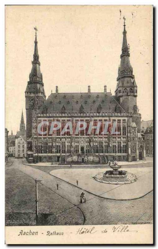 Old Postcard Rathaus Aachen