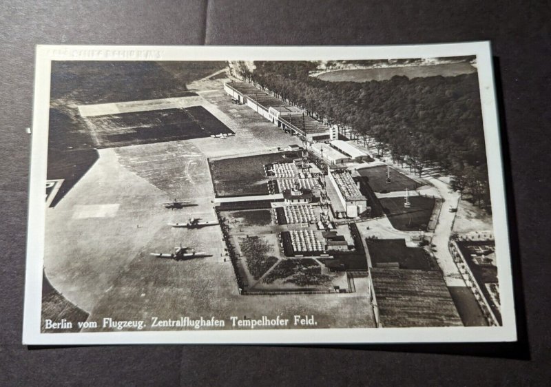 Mint Germany Aviation Postcard Berlin Central Airport Tempelhof Field