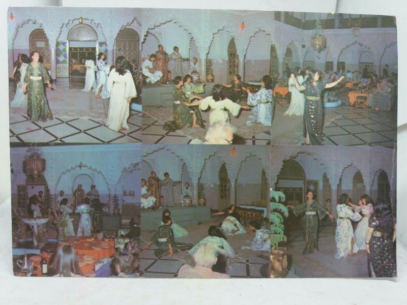 Vintage Postcard Riad El Bahia Marrakech Young Women Dancing to Music