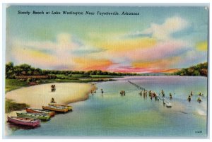 c1940 Sandy Beach Lake Wedington Fayetteville Arkansas Vintage Antique Postcard