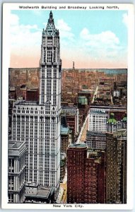 M-40646 Woolworth Building and Broadway Looking North New York City New York
