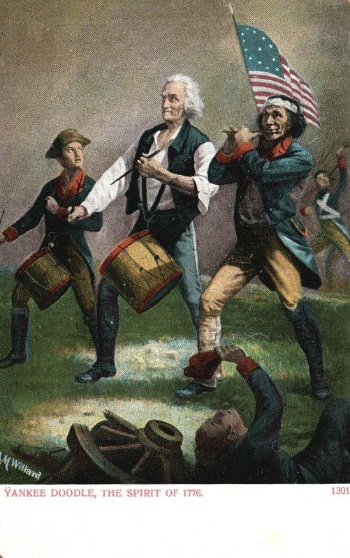 Vintage Postcard 1900's Yankee Doodle The Spirit of 1776 Archibald Willard Art
